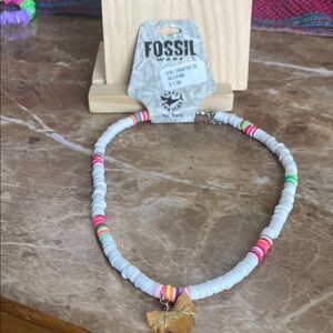 Fossil Vibrant Beaded Necklace with Butterfly Charm